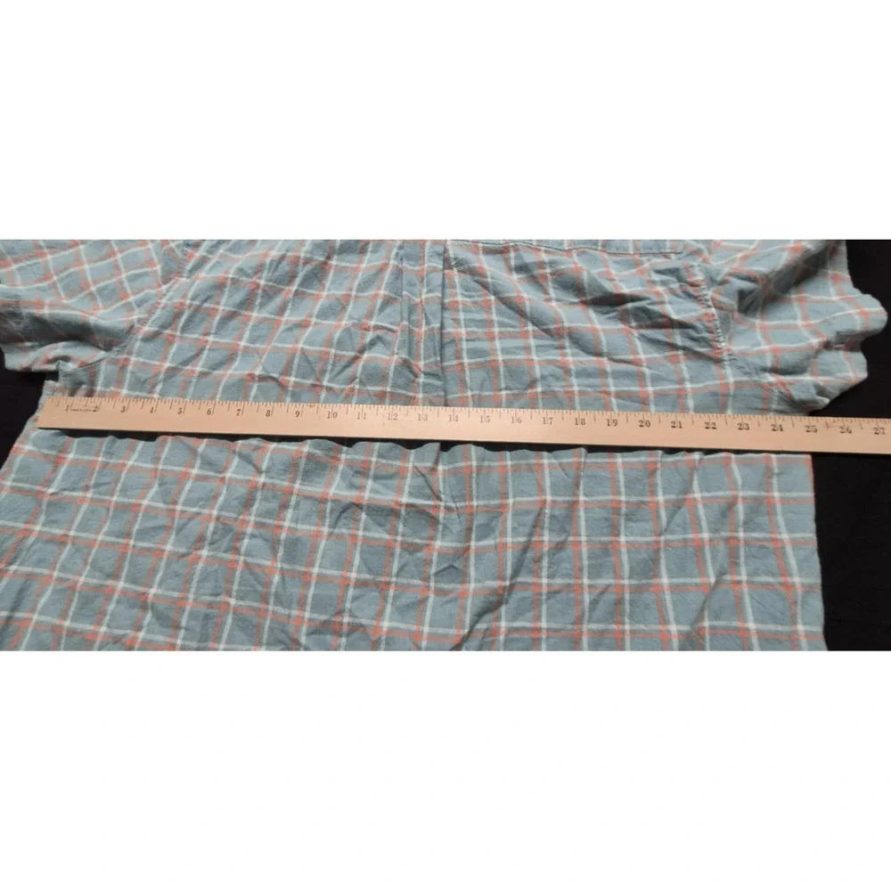 The North‎ Face men's blue/orange plaid short sleeve button down shirt sz. XL